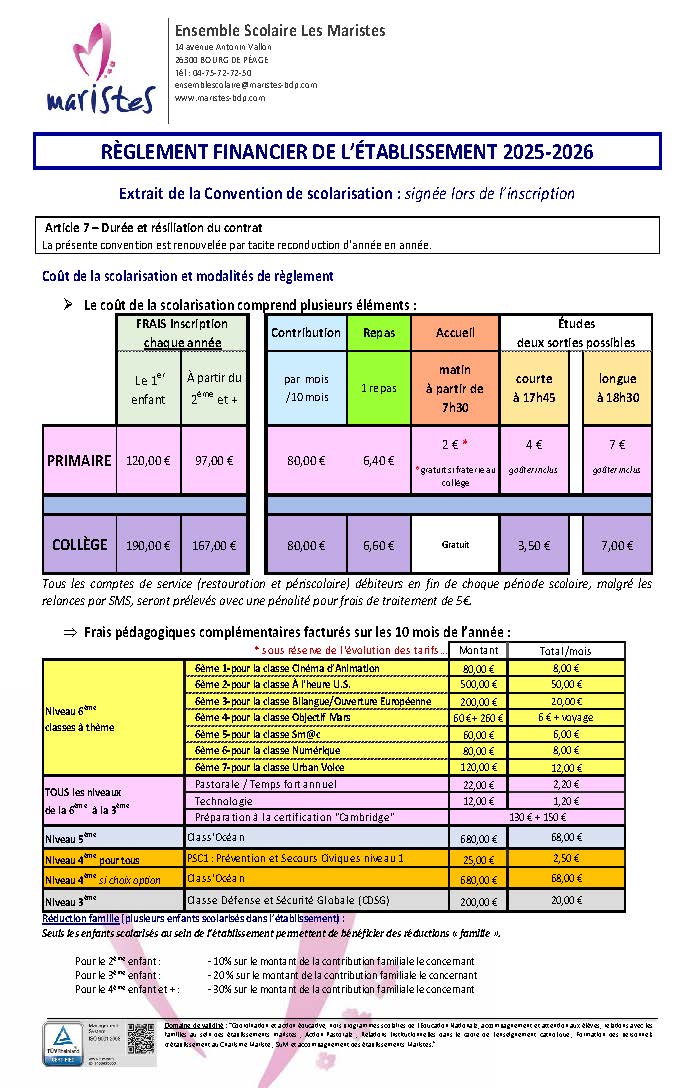 Contribution financière