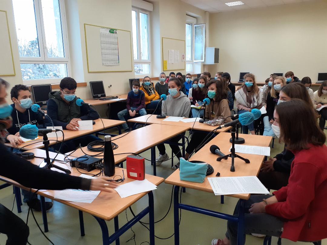 La classe de 3°3 à la radio avec RCF