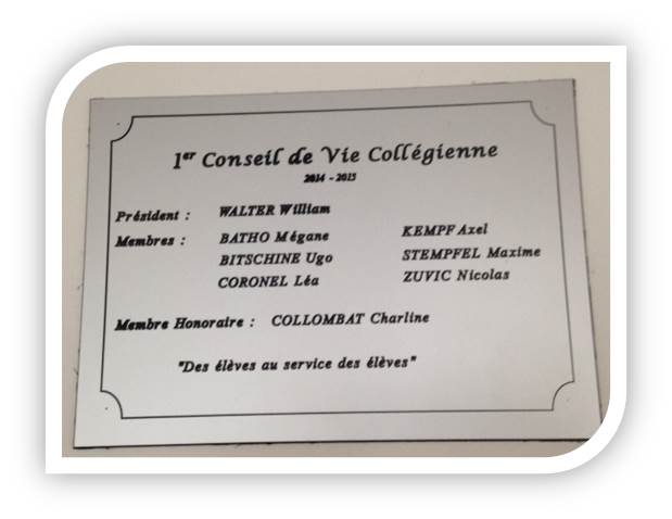 Plaque du CVC