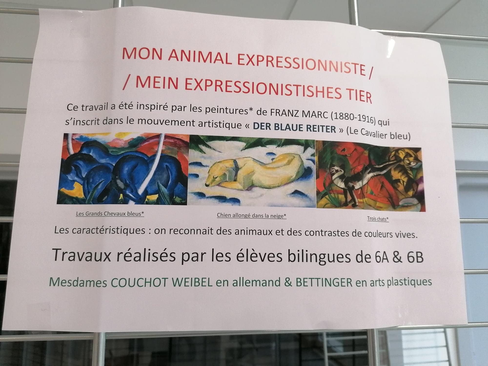 Mon animal expressionniste/ Mein expressionistisches Tier