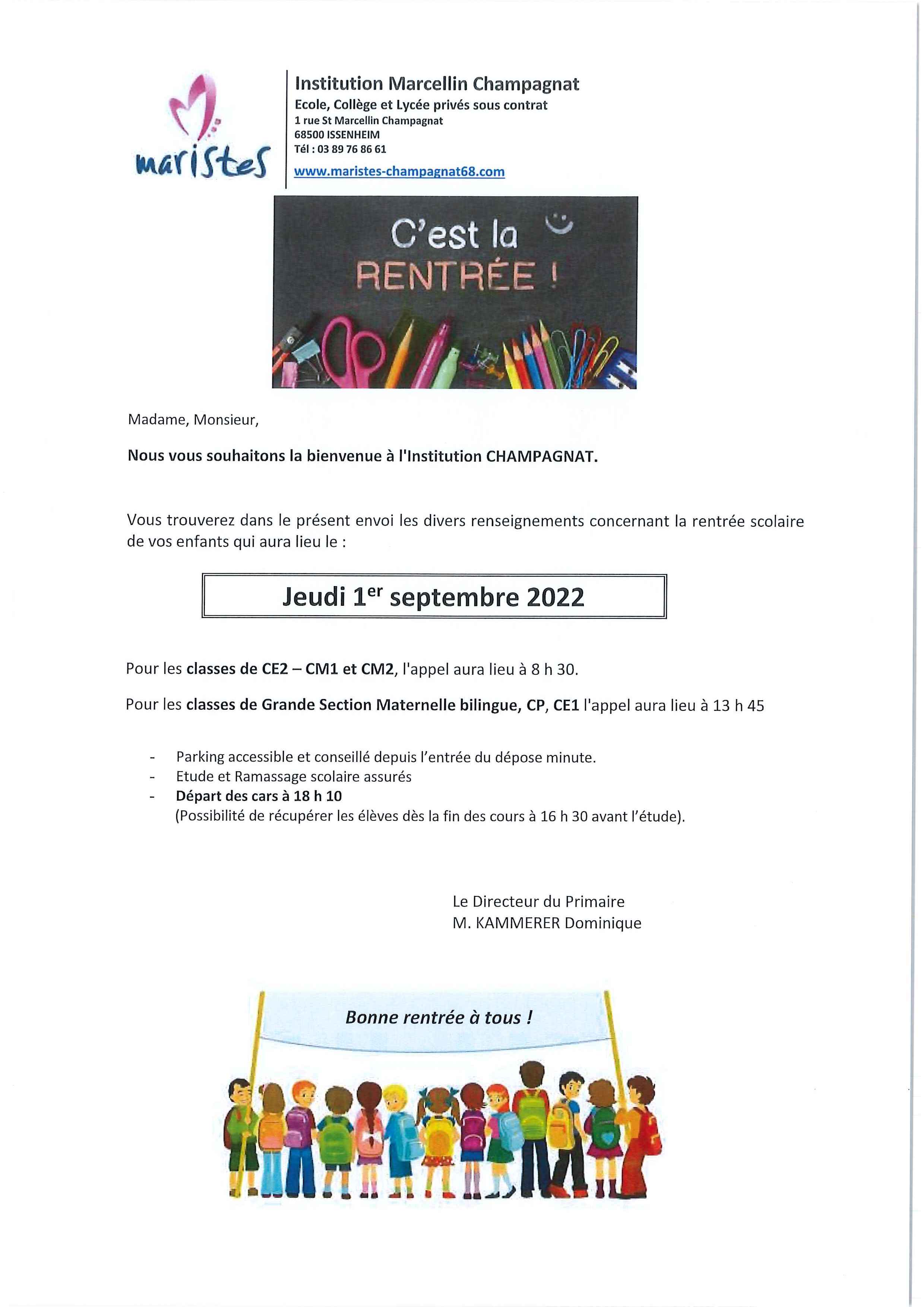Rentrée scolaire