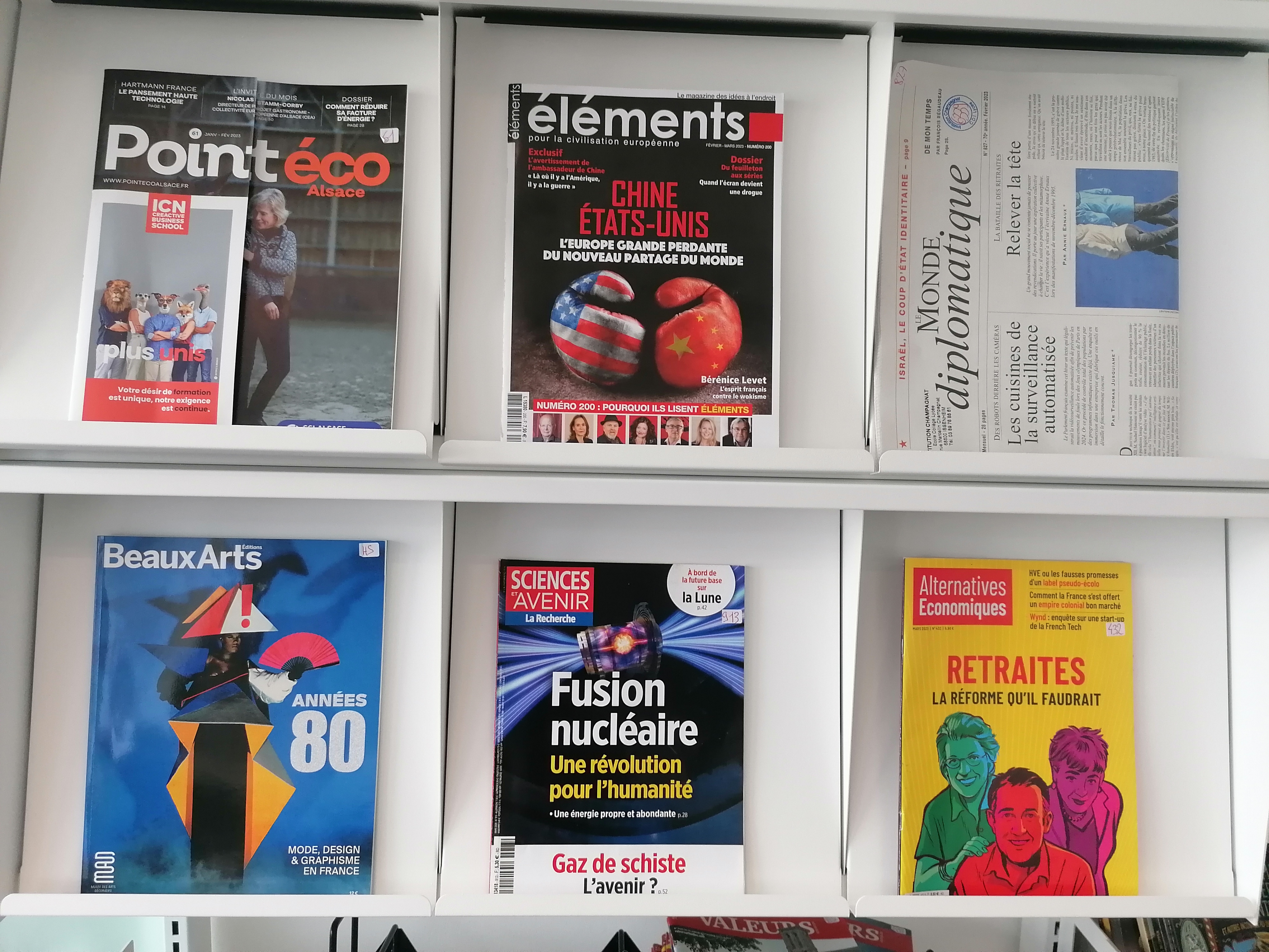 Kiosque à périodiques du C.D.I. Lycée du mois de Mars 2023