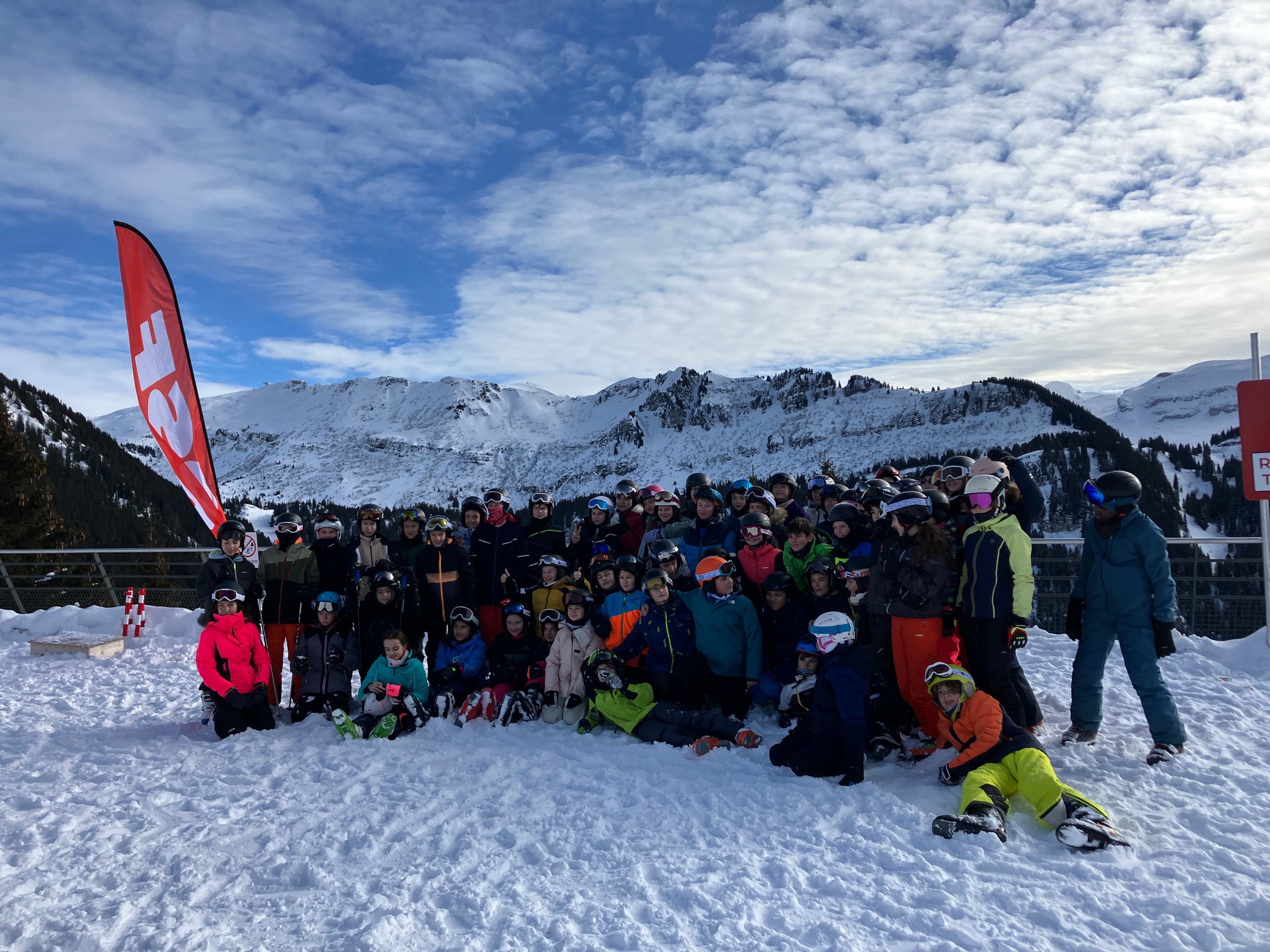 Classe des neiges des 5B et 5E aux Carroz d'Arâches