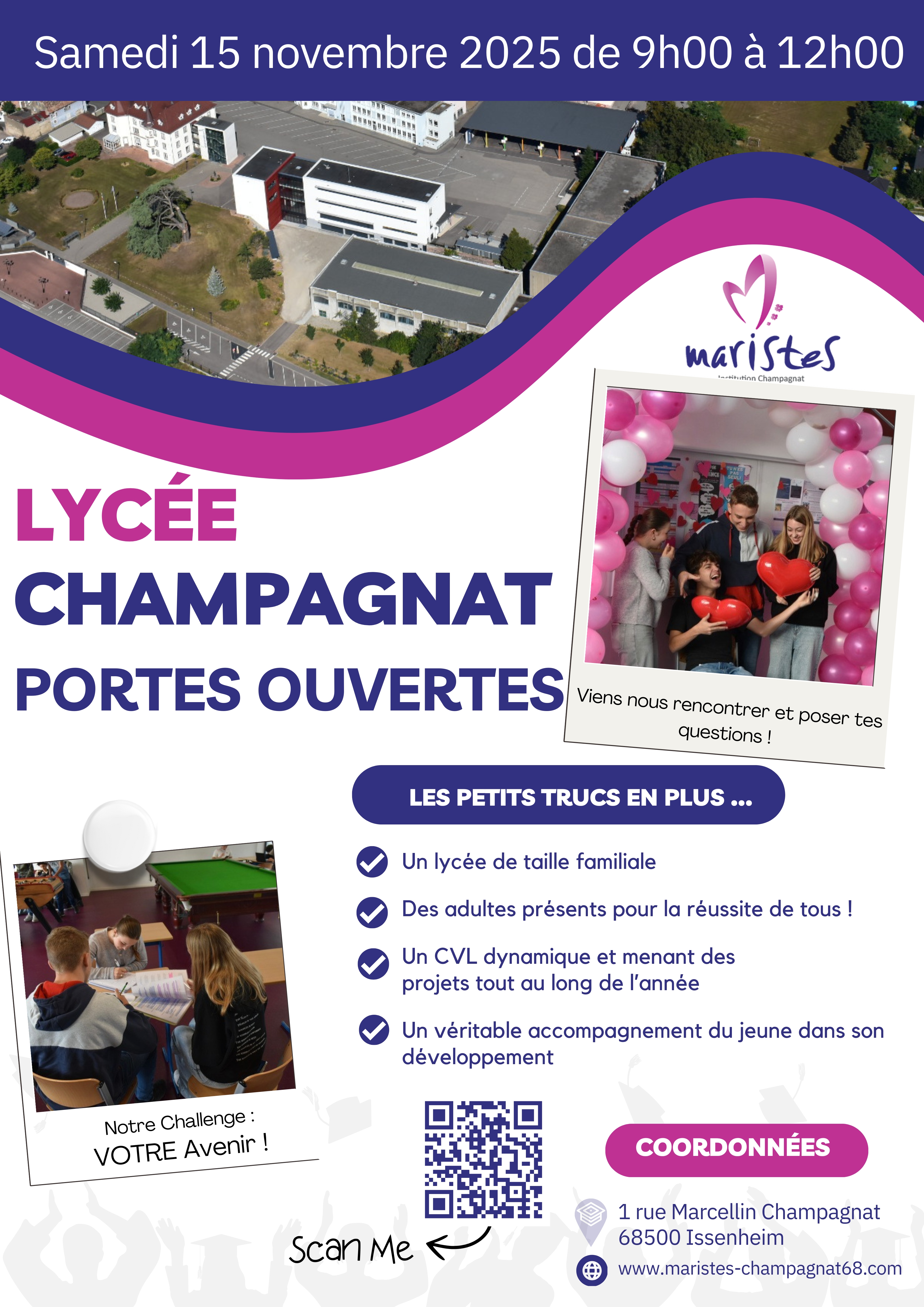Journée Portes Ouvertes du Lycée le samedi 15 novembre 2025