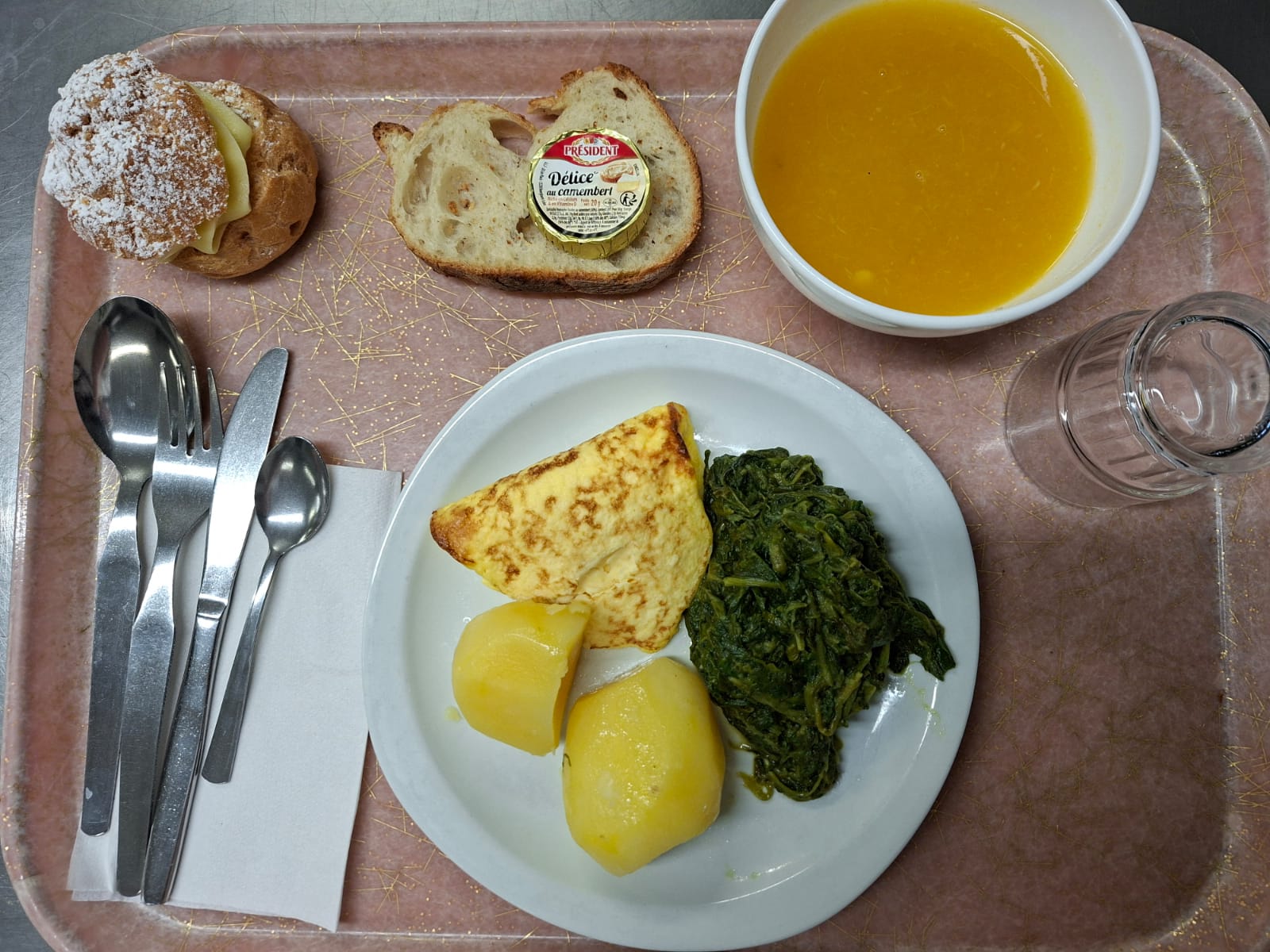Plateau type repas du jour