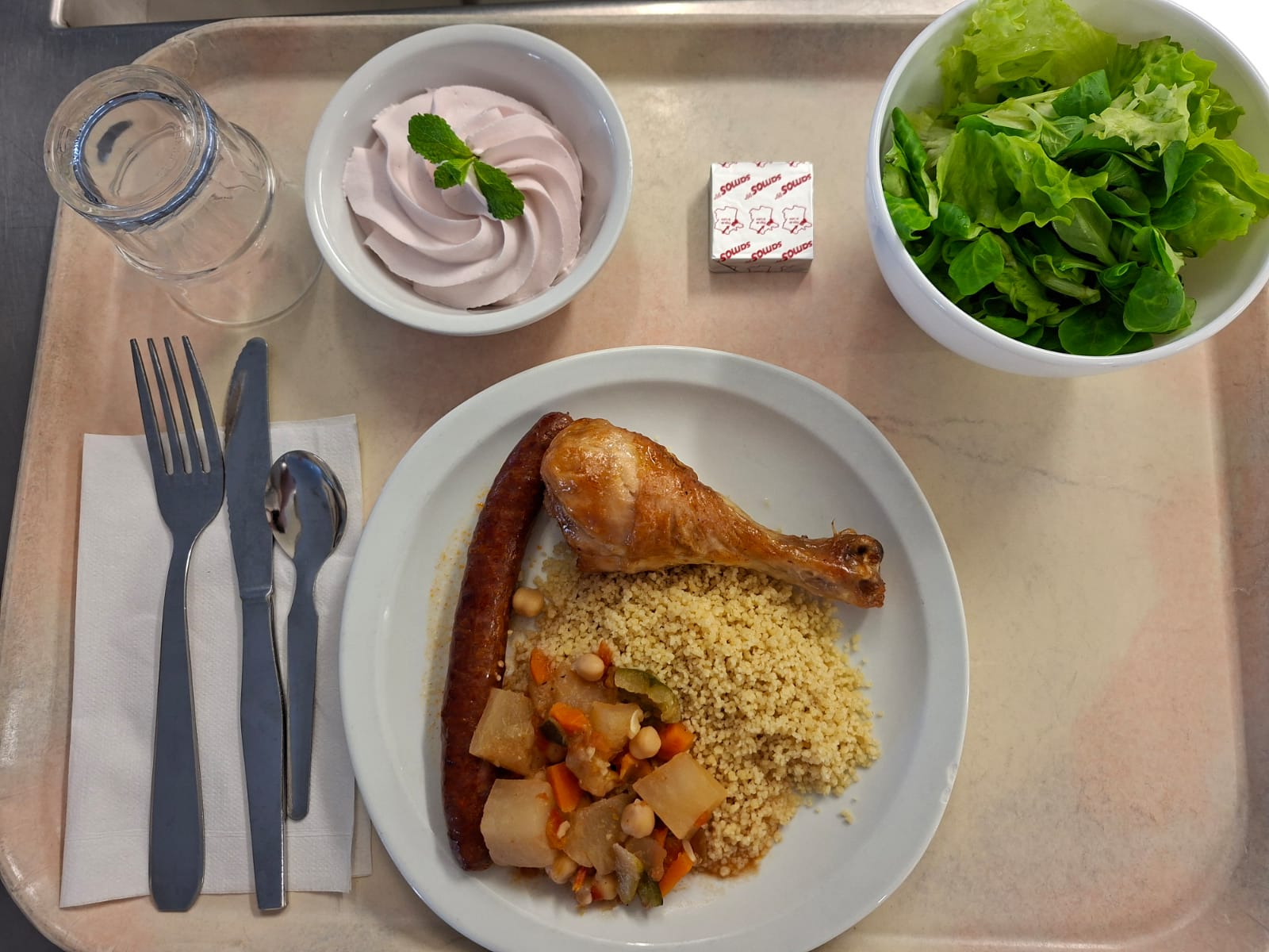 Plateau type repas du jour 