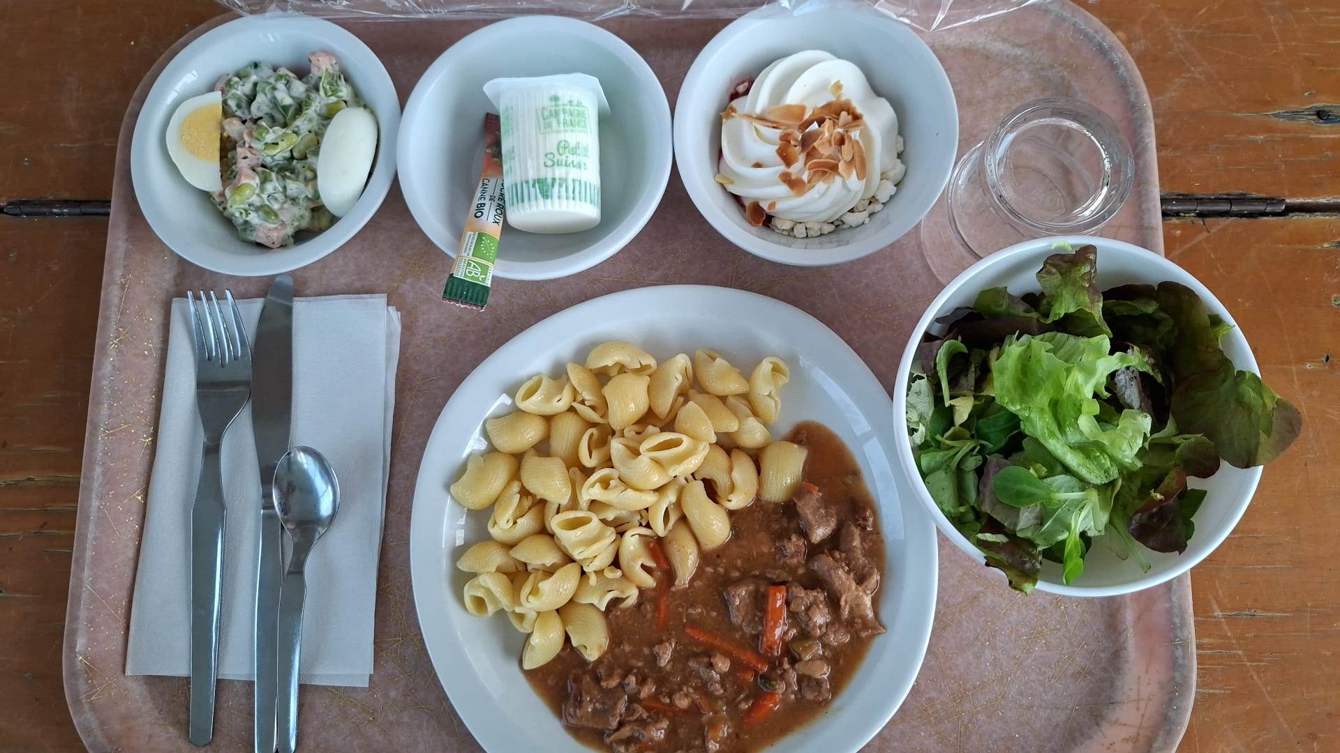 Plateau type repas du jour