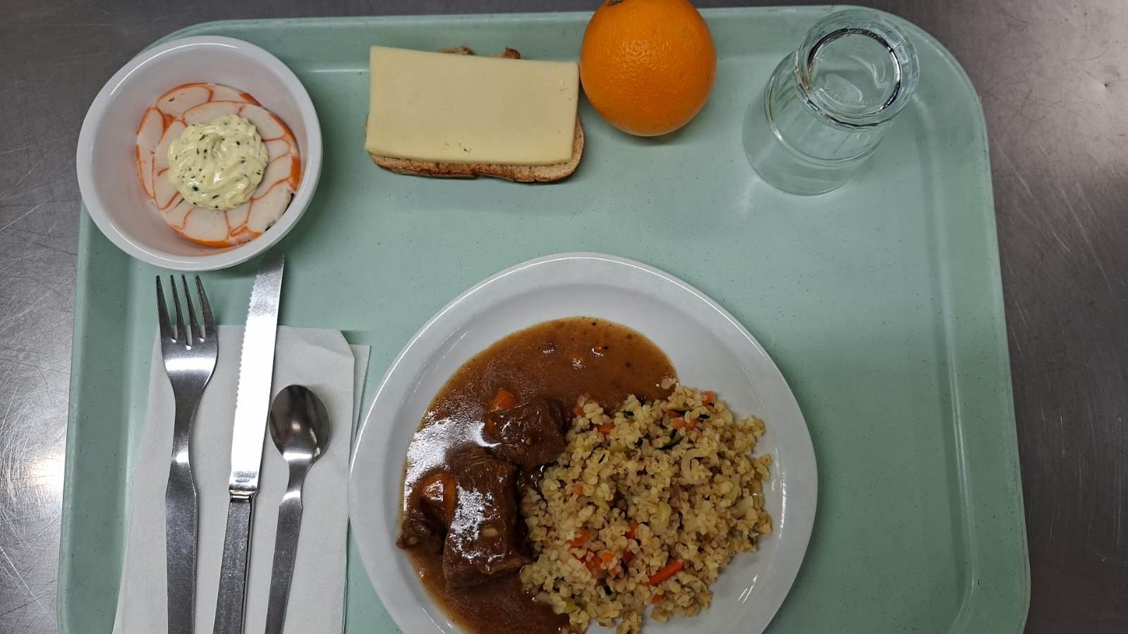 Plateau type repas du jour