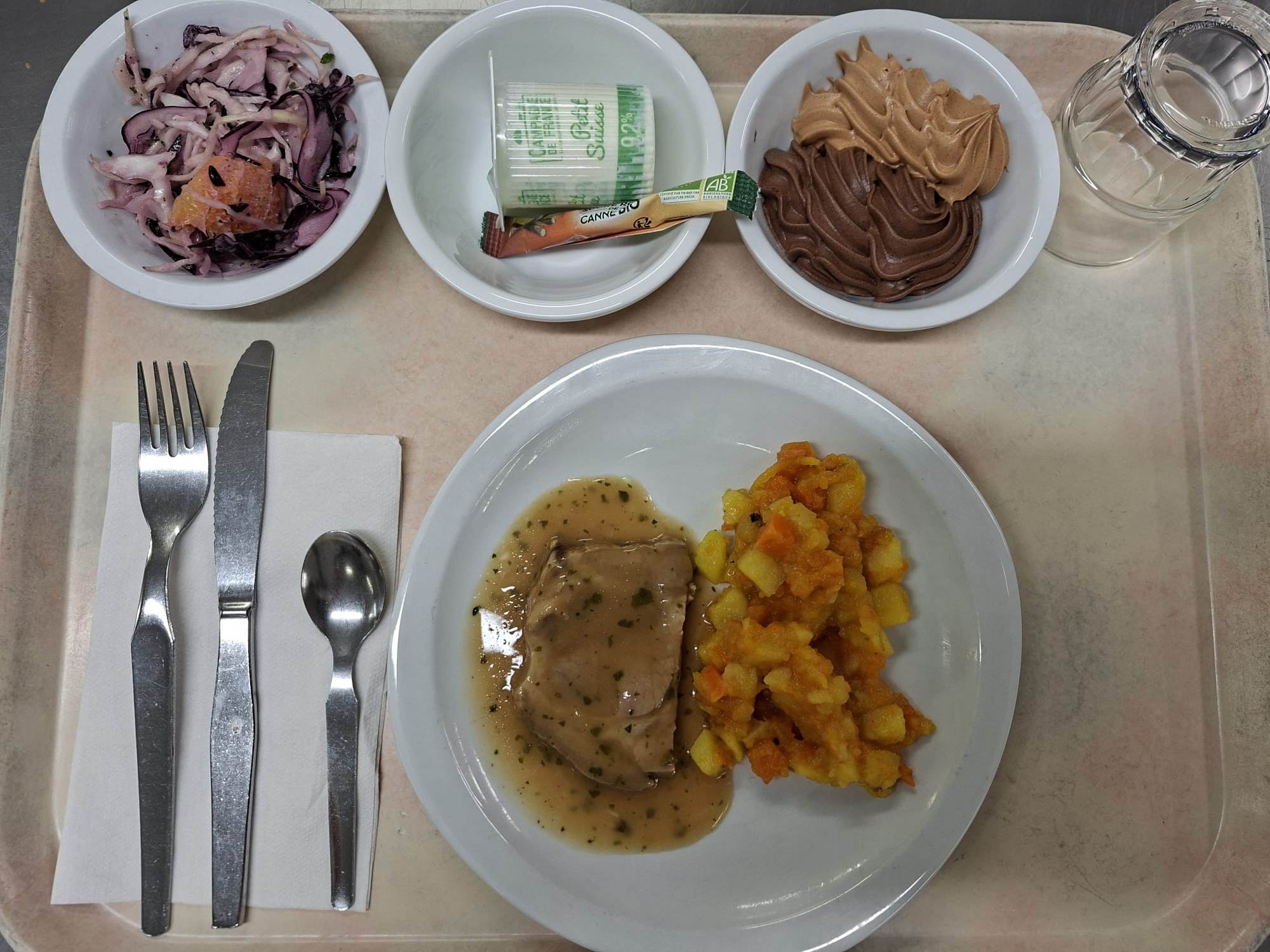 Plateau type repas du jour