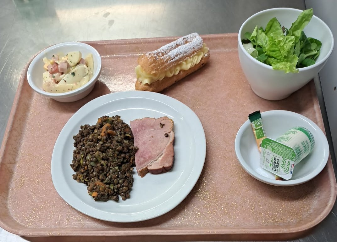 Plateau type repas du jour