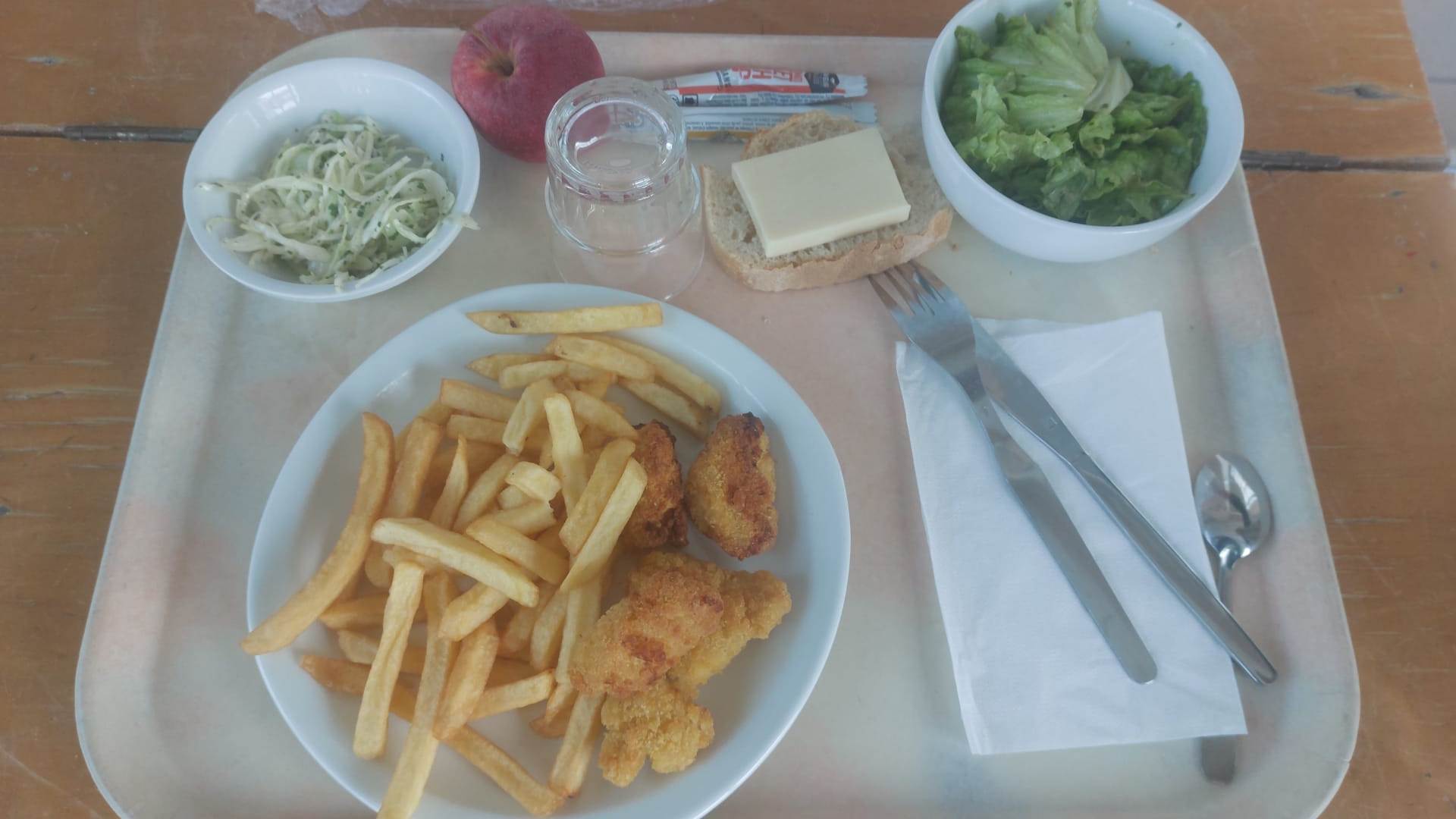 Plateau type repas du jour