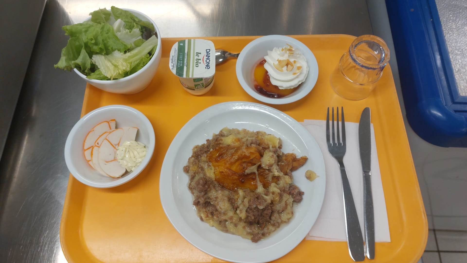 Plateau type repas du jour