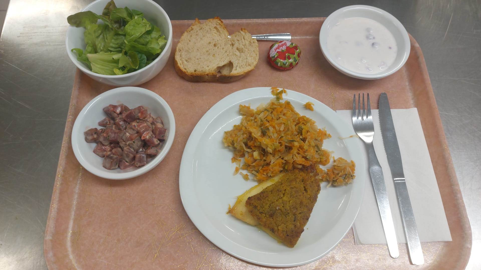 Plateau type repas du jour