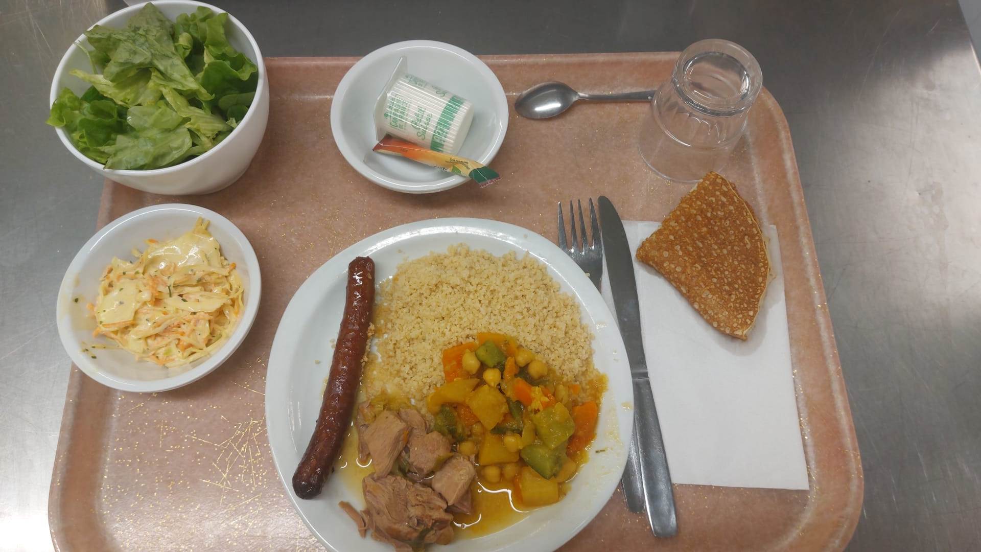 Plateau type repas du jour