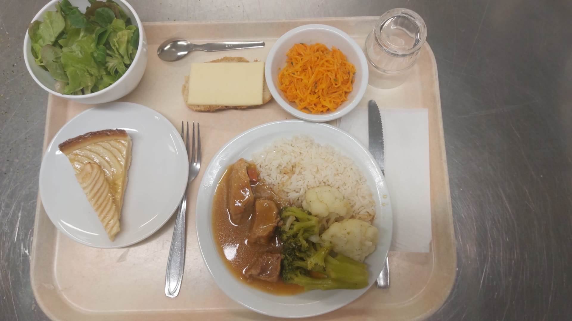 Plateau type repas du jour