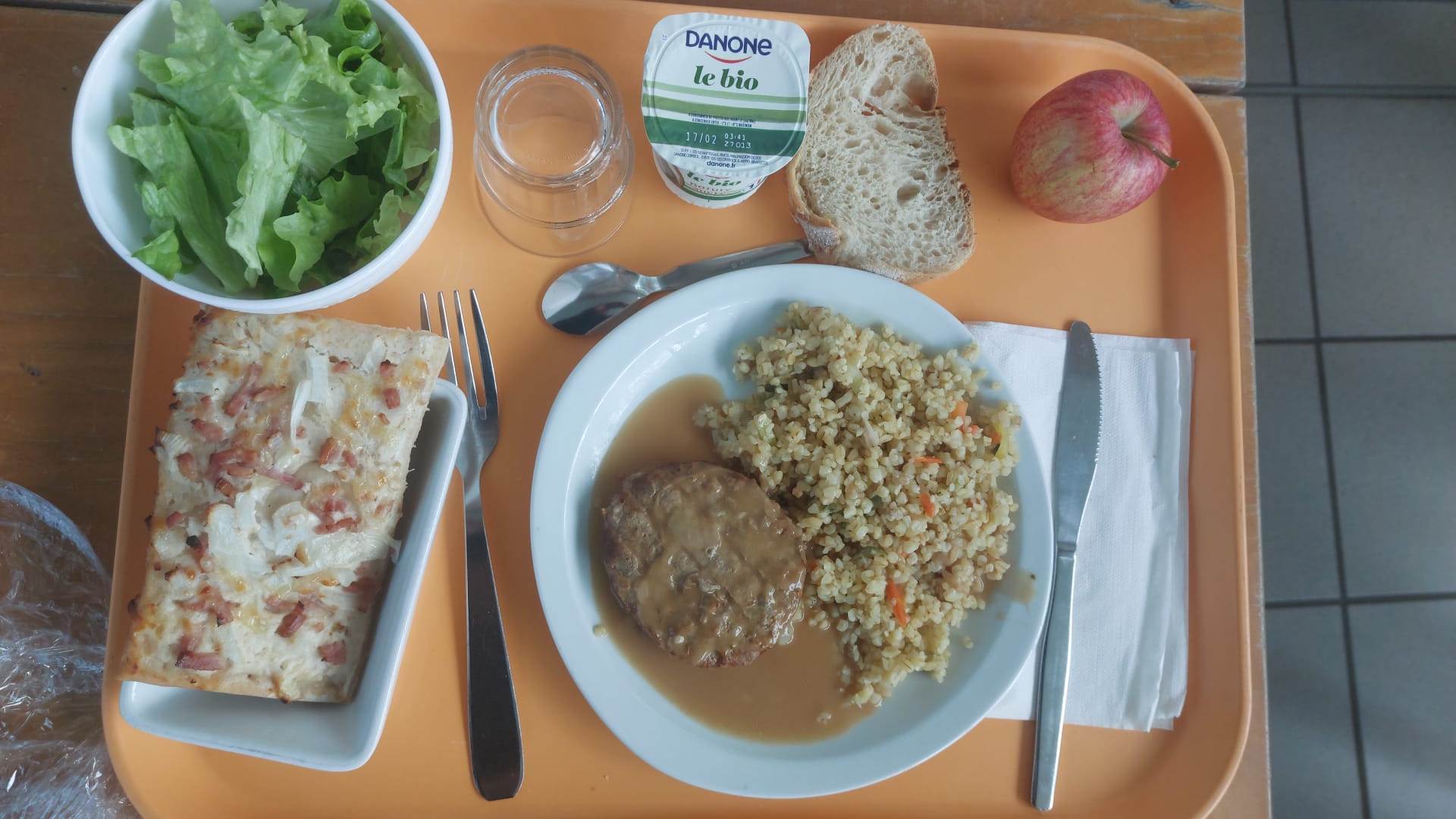 Plateau type repas du jour