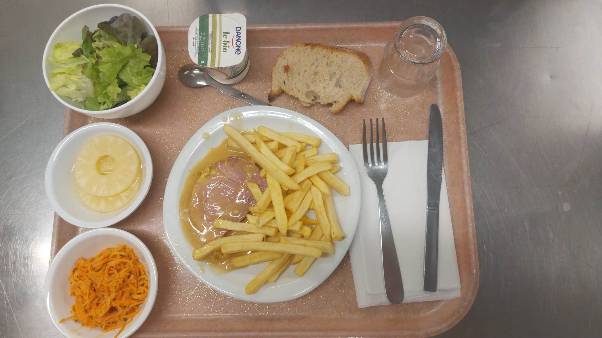 Plateau type repas du jour