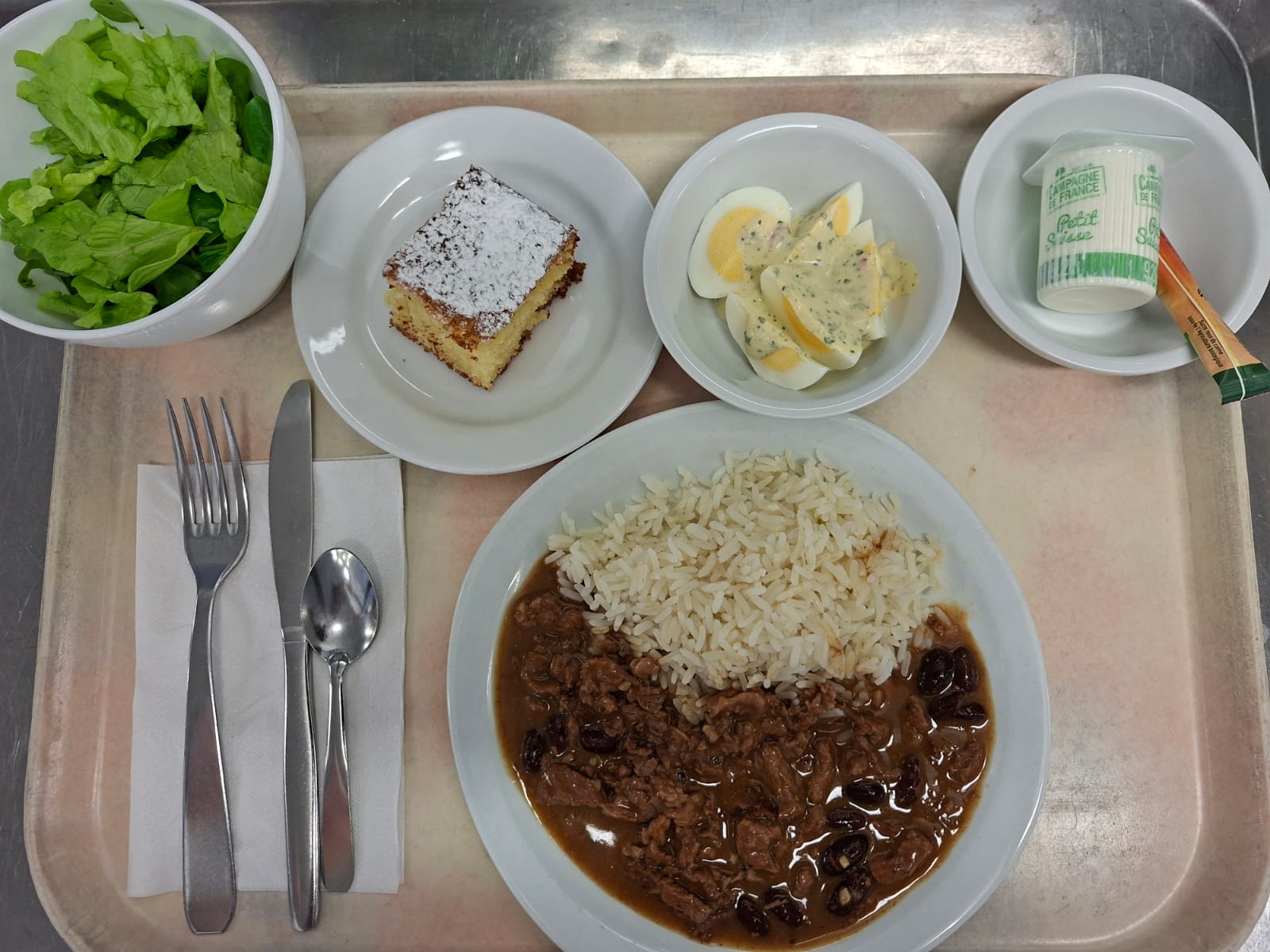 Plateau type repas du jour