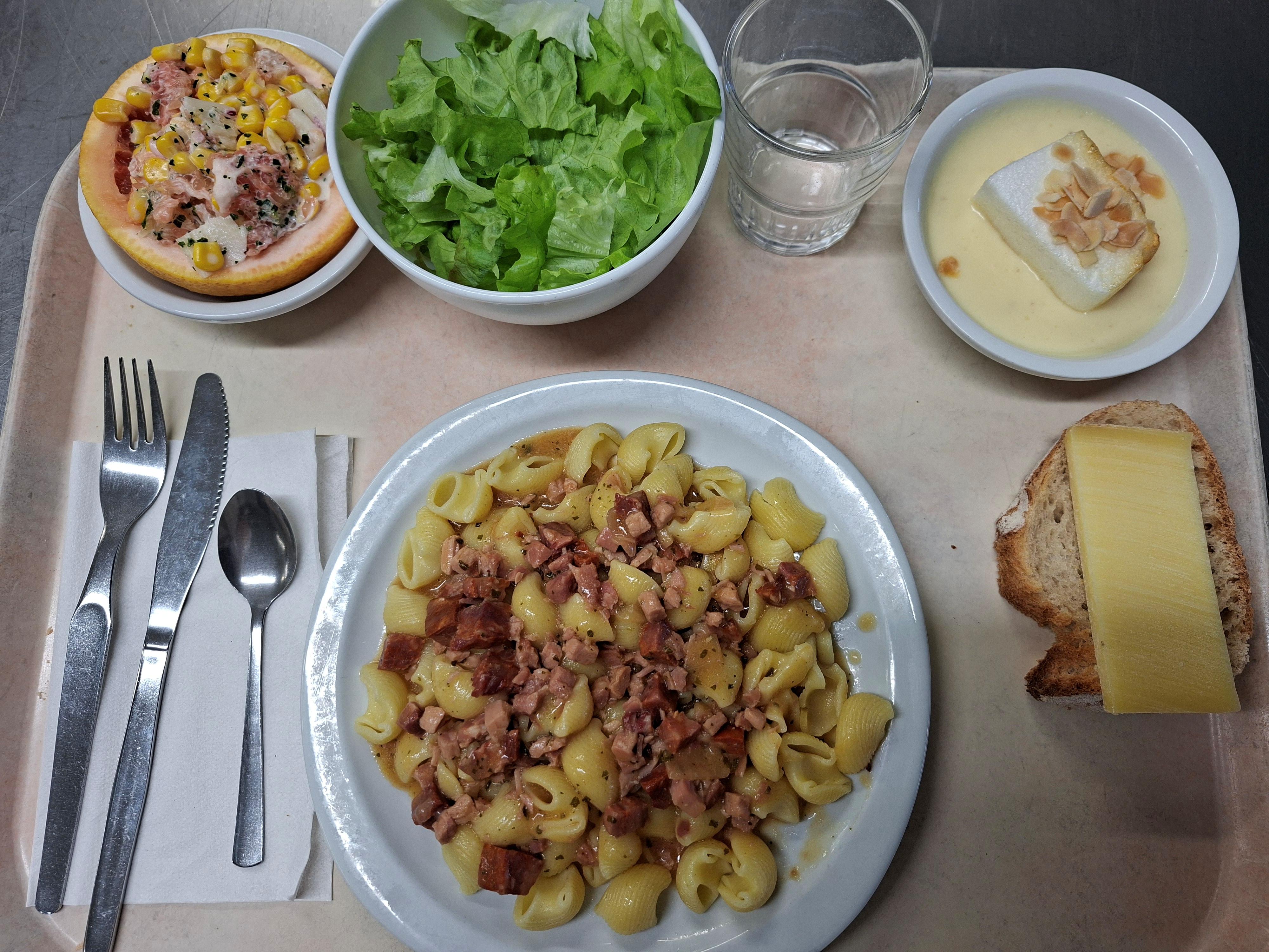 Plateau type repas du jour