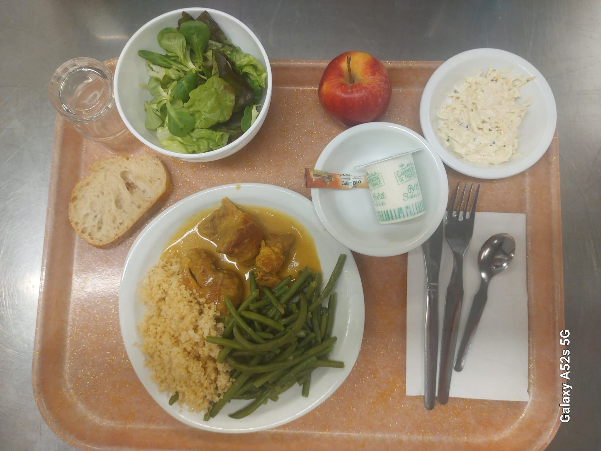 Plateau type repas du jour