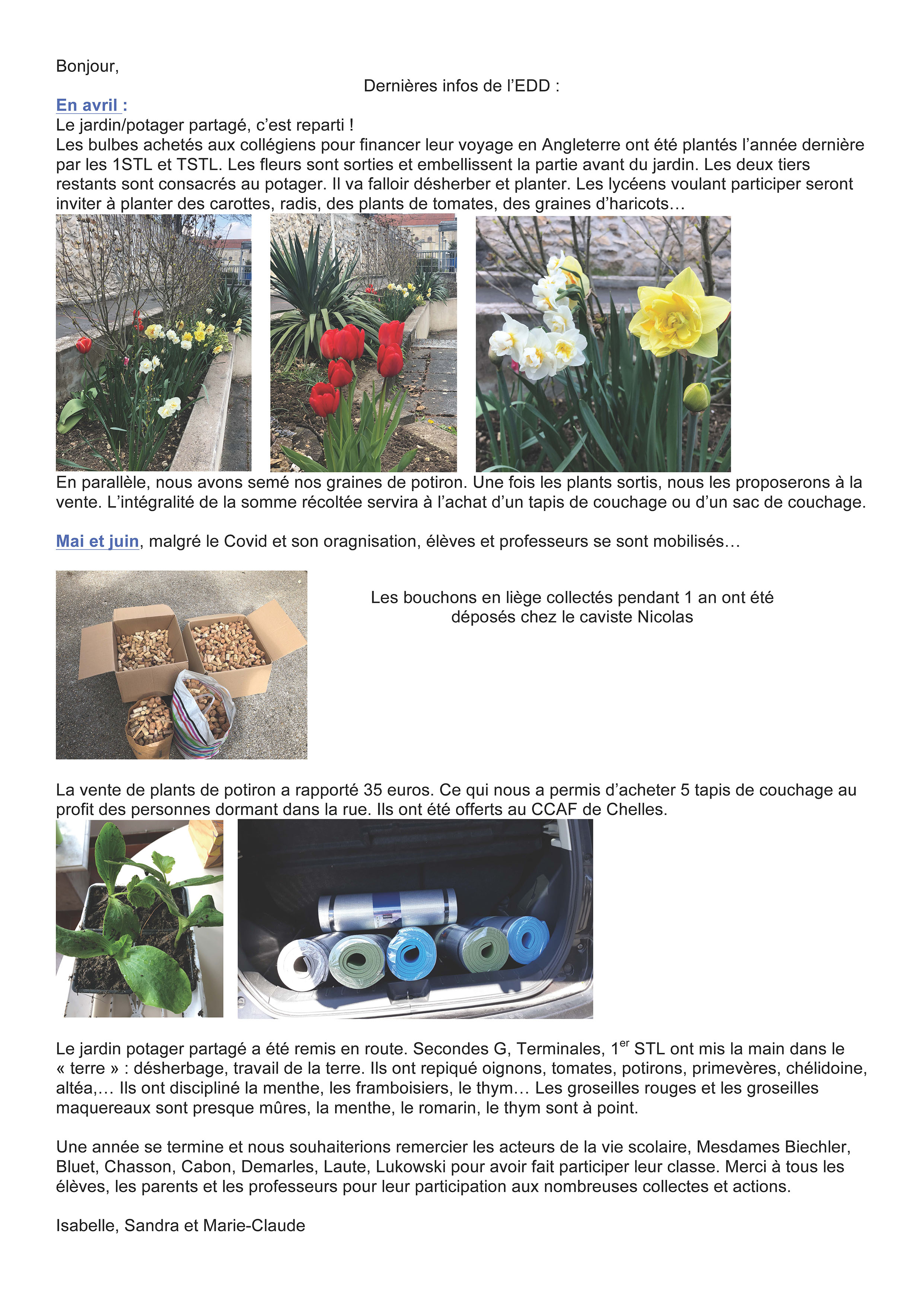 Dernières infos de l’EDD