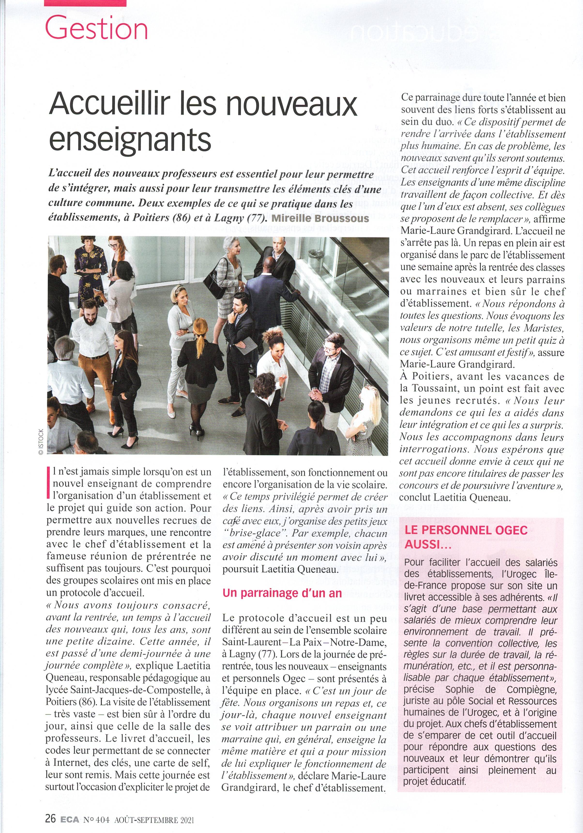 Accueillir les nouveaux enseignants
