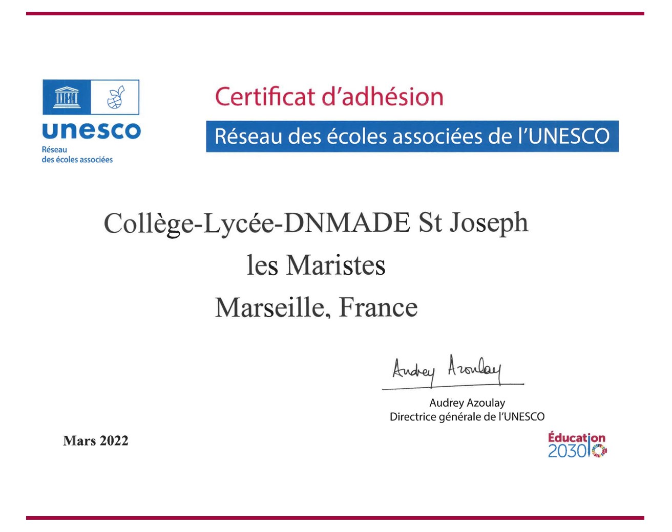 POUR UNE CULTURE DE LA CO-CONSTRUCTION ET DE LA CO-RESPONSABILITE : LE PROJET UNESCO récompensé par le second PRIX MONTAGNE