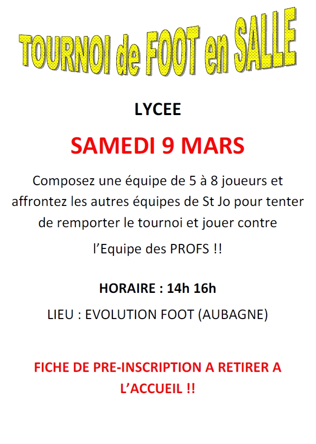 TOURNOI DE FUTSAL