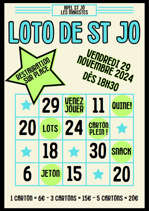 LOTO DE SAINT JO !