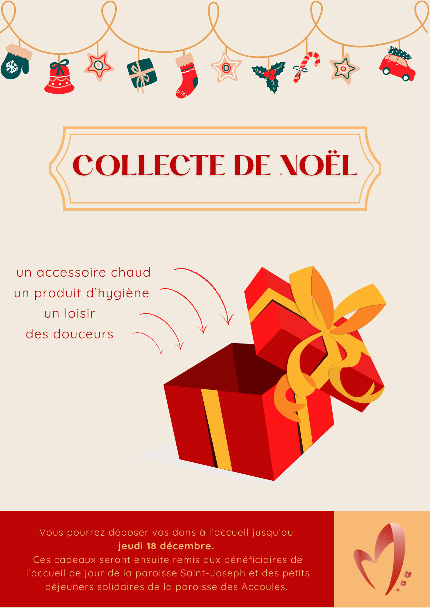 COLLECTE DE NOEL POUR LES PLUS DEMUNIS