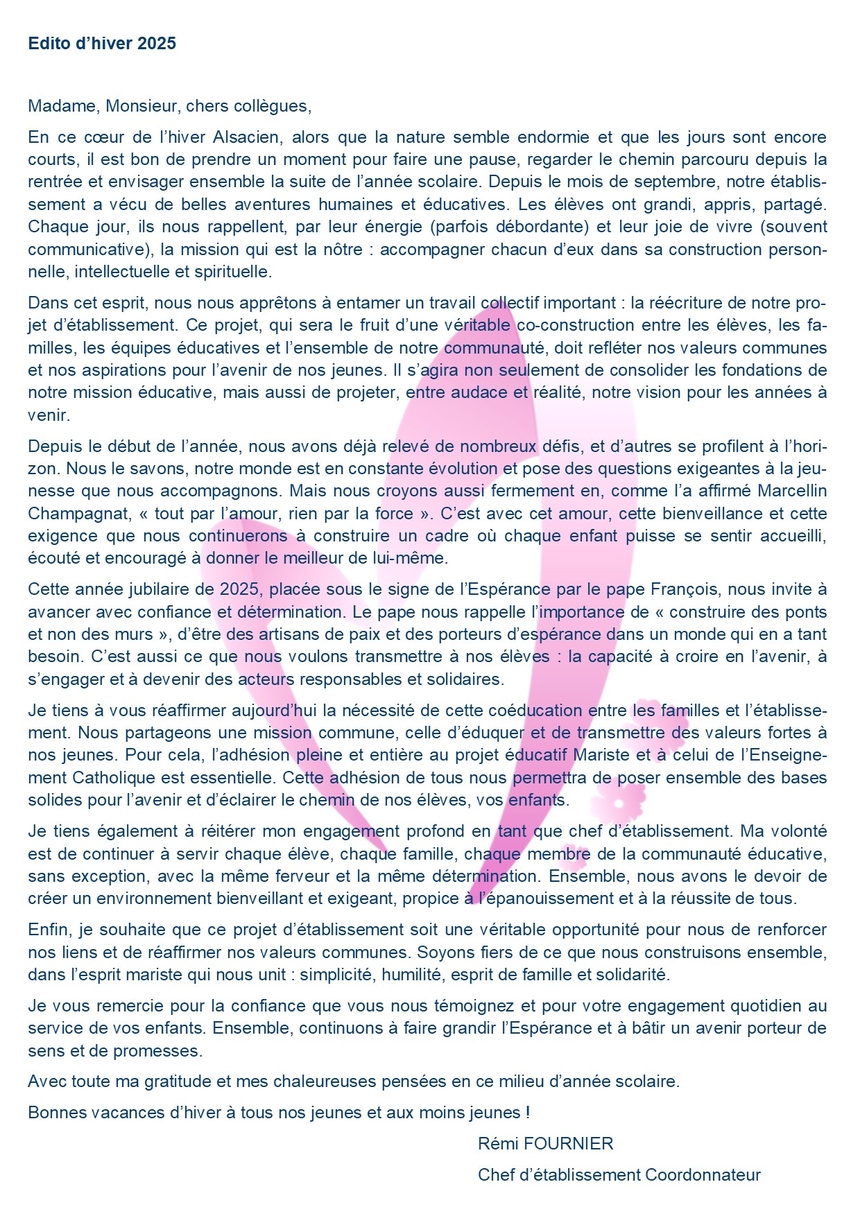 Edito d'hiver 2025