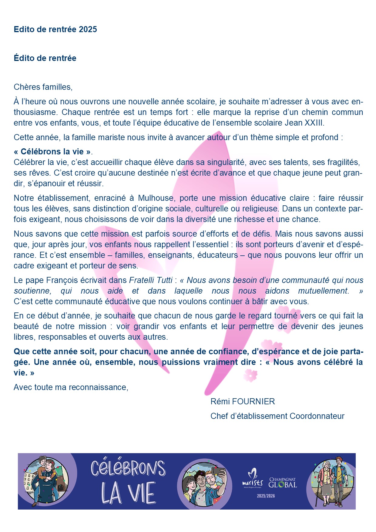 Edito de rentrée 2025